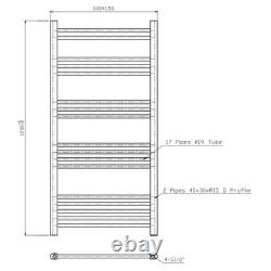 RadiLux Porte-serviettes chauffant en laiton brossé 1200 x 600 mm plat