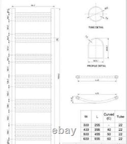 Radiateur Chauffant Serviette de Salle de Bain Échelle Courbée Chromée
