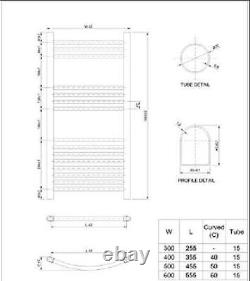 Radiateur Échelle Chauffant pour Serviettes de Bain Droite Chrome 1000 x 400 Rad Chauffant