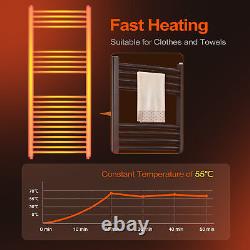 Radiateur Électrique Chauffant Échelle Porte-serviettes Vertical avec Railing Chauffant pour Salle de Bain