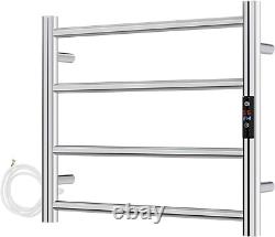 Radiateur Porte-serviettes Électrique Chromé en Acier Inoxydable avec Minuteur Intégré 520 x 600