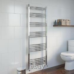 Radiateur Serviette Chauffant Chrome 1600 x 600mm Courbé Mural en Acier pour Salle de Bain