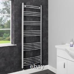 Radiateur Serviette Chauffant Chrome 1600 x 600mm Courbé Mural en Acier pour Salle de Bain