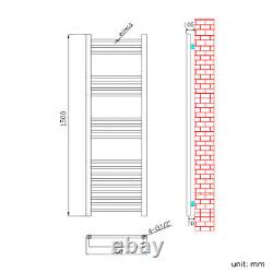 Radiateur Serviette Droit Chauffant Échelle 1500 x 500 en Chrome