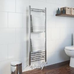 Radiateur Serviettes Chauffant Chrome 1200 x 450mm Plat Murale en Acier pour Salle de Bain