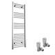 Radiateur à Serviette Droit Chauffant En Chrome Pour Salle De Bain Avec Vannes