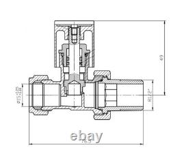 Radiateur à serviettes chauffant à panneau plat moderne en chrome 1600x600mm avec vannes droites
