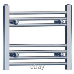 Radiateur à serviettes chauffant chromé plat et petit 400 mm de hauteur - Rail de salle de bain design