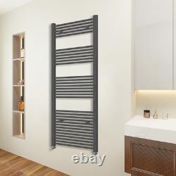 Radiateur à serviettes chauffant droit blanc anthracite pour salle de bain