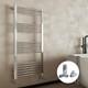 Radiateur à Serviettes Chauffant Droit En Chrome Avec Barres Chauffantes Et Vannes Trv à Double Combustible