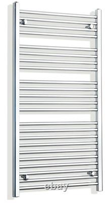 Radiateur à serviettes chauffant en échelle chrome de 800 mm de large et 1200 mm de haut pour salle de bains