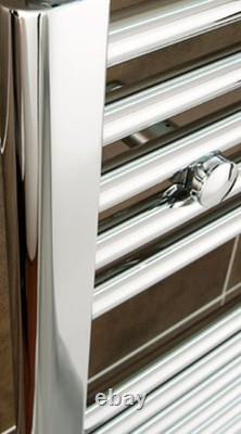 Radiateur à serviettes chauffant en échelle chrome de 800 mm de large et 1200 mm de haut pour salle de bains