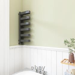 Radiateur à serviettes moderne chauffant en forme de U gris, 850mm - 1300mm