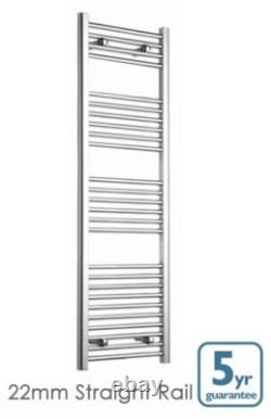 Radiateur chauffant droit chromé pour serviettes 300 mm de large - Tous les tailles