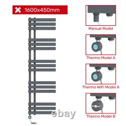 Radiateur chauffant échelle en forme de D électrique prérempli pour serviettes de bain UK
