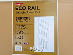 Radiateur chauffe-serviettes échelle en laiton brossé pour salle de bain avec vannes droites ou angulaires