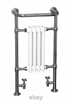 Radiateur colonne blanc et chrome pour sèche-serviettes de salle de bain traditionnelle 952x479mm