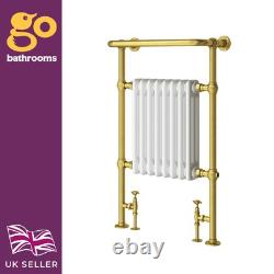 Radiateur colonne design de salle de bain traditionnel en or chauffant pour serviettes 94x60cm