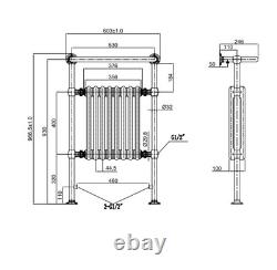Radiateur colonne design de salle de bain traditionnel en or chauffant pour serviettes 94x60cm