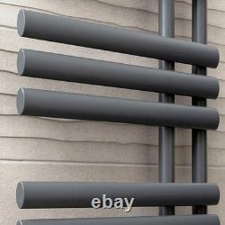 Radiateur de Salle de Bain Chauffant à Serviettes Grises Moderne Décalé 175 x 50 cm