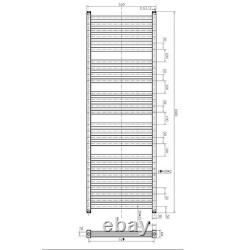 Radiateur de Salle de Bain Double Blanc Panneau Chauffant Échelle à Serviettes Chauffe-Serviettes 1600x550mm