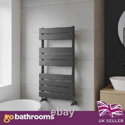 Radiateur de Salle de Bain Gunmetal Moderne Gris Plaque Plate Chauffant Serviette 800x500mm