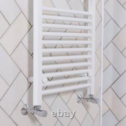 Radiateur de Serviette Chauffant Blanc Chrome Échelle Courbée Droite