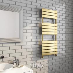 Radiateur de salle de bain à panneau plat Richmond avec porte-serviettes chauffant noir/laiton brossé