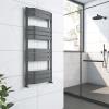 Radiateur De Salle De Bain à Panneau Plat Chauffant Pour Serviettes, Front En Arc, Anthracite, Laiton, Blanc