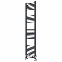 Radiateur de salle de bain à rails chauffants en échelle droite courbée à panneau plat anthracite