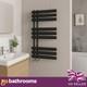 Radiateur De Salle De Bain à Serviettes Chauffant Décalé En Panneau Ovale Noir 820 X 500 Mm
