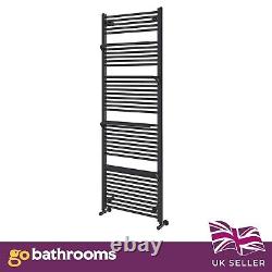 Radiateur de salle de bain anthracite chauffant, porte-serviettes et accroche-serviettes Jesse 1800x600mm