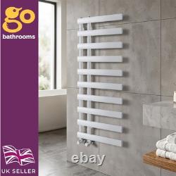 Radiateur de salle de bain blanc décalé, sèche-serviettes chauffant vertical échelle 1140 x 500 mm