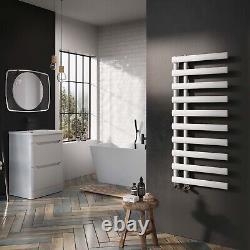 Radiateur de salle de bain blanc offset avec chauffe-serviettes et radiateur vertical de 161x50cm.