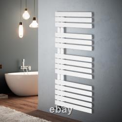 Radiateur de salle de bain chauffant à panneau plat et designer, en chrome blanc