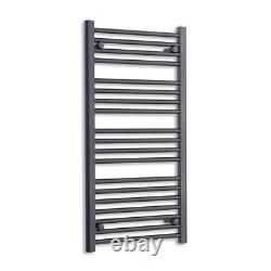 Radiateur de salle de bain designer à rayonnage chauffant noir mat de 450 mm de large moderne