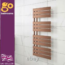 Radiateur de salle de bain designer moderne décalé en bronze avec chauffage pour serviettes 1080 x 550 mm