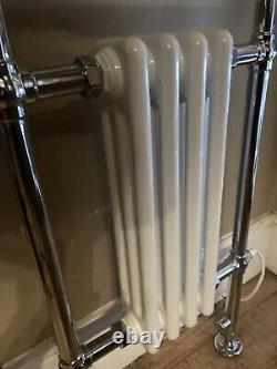 Radiateur de salle de bain électrique à serviettes chauffantes Heritage en chrome argenté crème