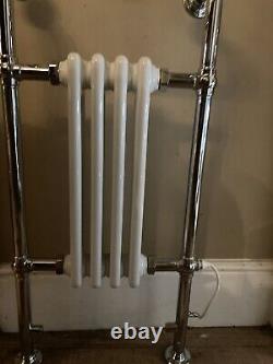 Radiateur de salle de bain électrique à serviettes chauffantes Heritage en chrome argenté crème