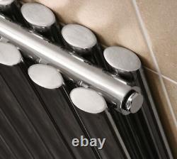 Radiateur de salle de bain en acier inoxydable compact, tube ovale, monté au mur, 600 x 620mm