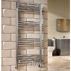 Radiateur de salle de bain en chrome droit chauffé avec échelle de serviettes, 12 tailles