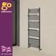 Radiateur De Salle De Bain En Métal Gunmetal Avec Porte-serviettes Chauffant Et Crochets Moderne 1500x550mm