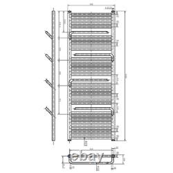 Radiateur de salle de bain en or avec porte-serviettes chauffant et crochets moderne 1500x550mm