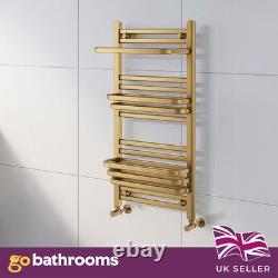 Radiateur de salle de bain en or avec porte-serviettes chauffant et porte-douilles Byron 1000x500mm