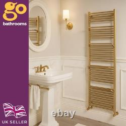 Radiateur de salle de bain en or, porte-serviettes chauffant avec crochets, moderne 1800x600mm