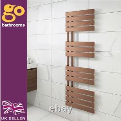 Radiateur de salle de bain moderne designer en bronze avec serviteur chauffant décalé 1400 x 550 mm