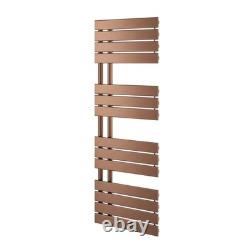 Radiateur de salle de bain moderne designer en bronze avec serviteur chauffant décalé 1400 x 550 mm