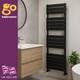 Radiateur De Salle De Bain Noir Mat Moderne Panneau Plat Porte-serviettes Chauffant 1600x500mm