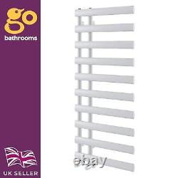 Radiateur de salle de bains blanc décalé vertical échelle chauffante pour serviettes 1140x500mm