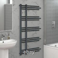 Radiateur de salle de bains chauffant en gris anthracite avec porte-serviettes design - Livraison rapide